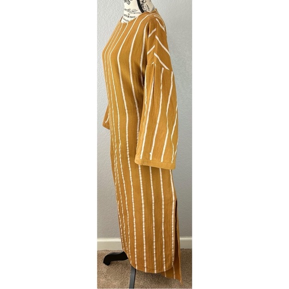 Shades of Grey by Micah Cohen 100% Cotten Lagenlook striped Midi Dress, Small - Picture 4 of 10